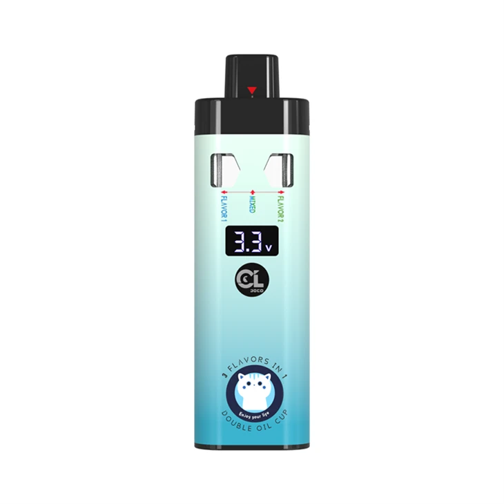 2 Oil Cups Dual Flavor Preheat CBD/THC/HHC Disposable Vape Pen With Screen
